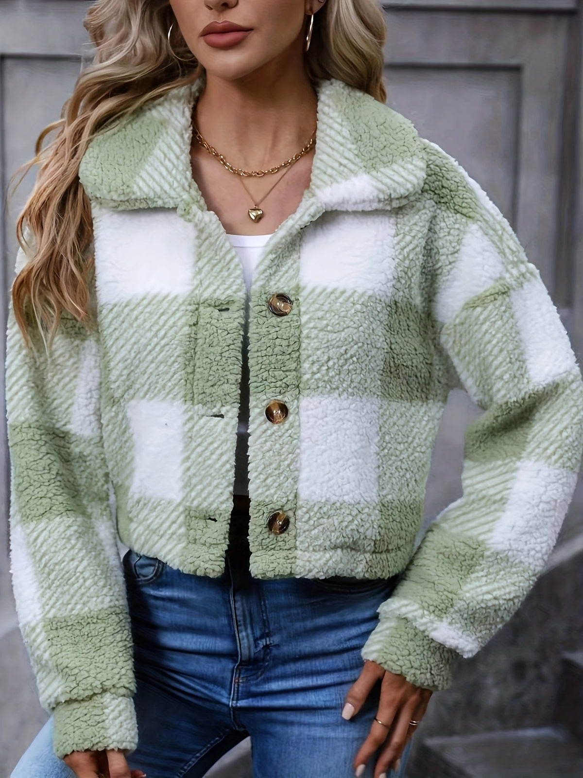 Rosalyn | Cropped Check Jacket