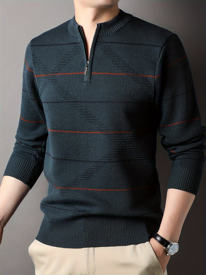 Tristan | Half-Zip Ribbed Knit Sweater