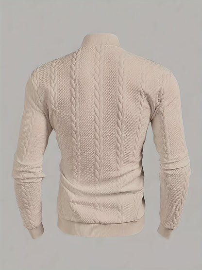 Brennan | Textured High-Neck Sweatshirt