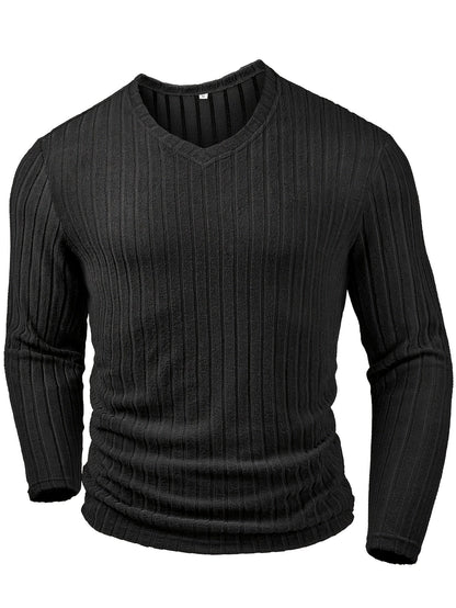 Bryce | Ribbed V-Neck Long Sleeve Top