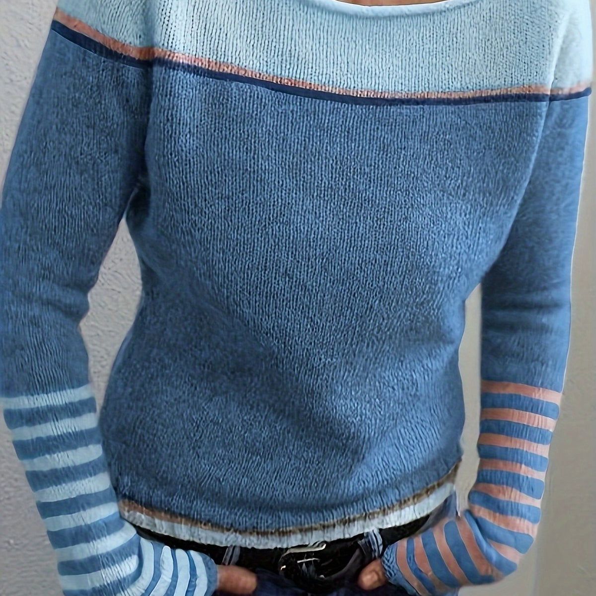 Annika | Colour-Block Boat Neck Sweater