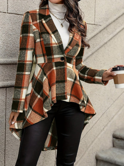 Marlena | Checked Peplum Jacket