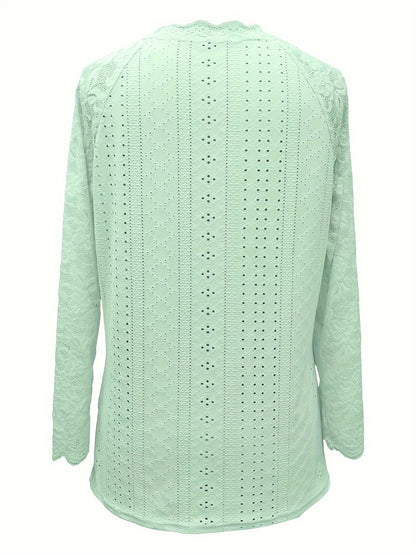 Rosetta | Lace-Sleeve Tie-Neck Top