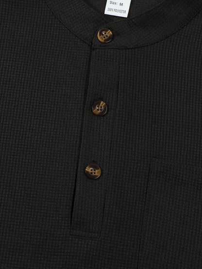 Dawson | Textured Long-Sleeve Henley Shirt