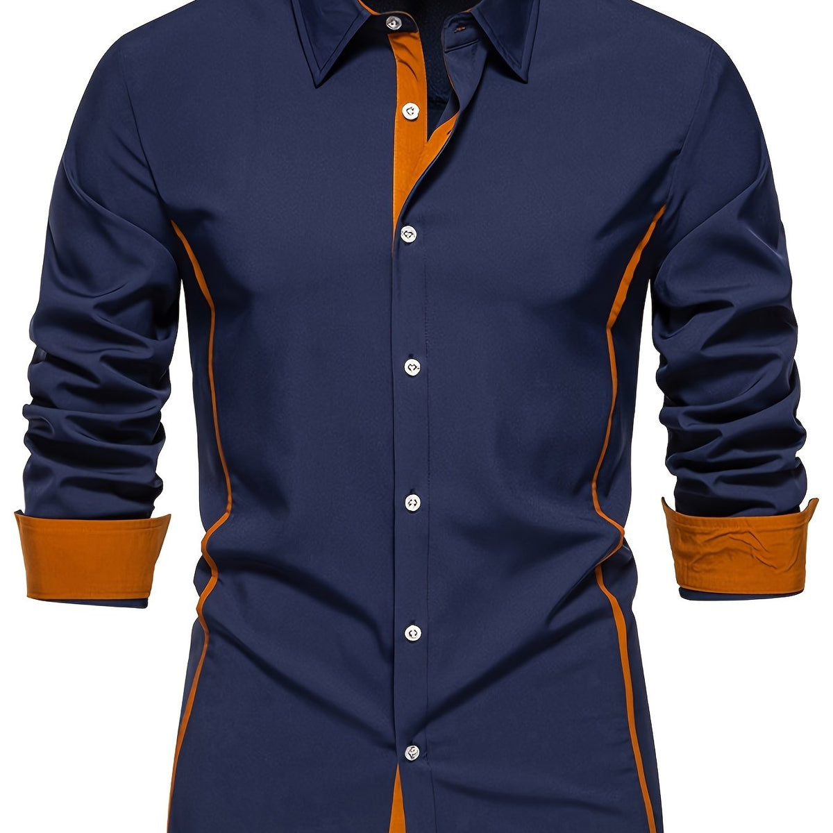Dorian | Contrast-Trim Long Sleeve Shirt