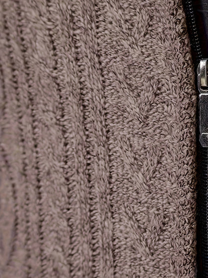 Edmund | Textured Stand-Collar Zip Cardigan