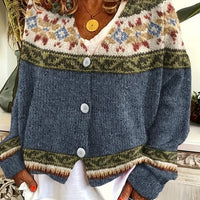 Cream & Navy Print
