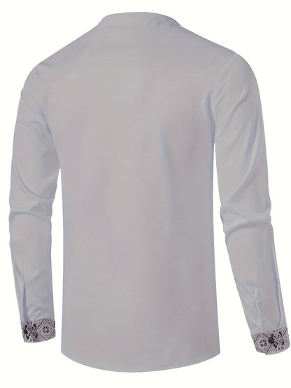 Dorian | Patterned Stand-Collar Shirt