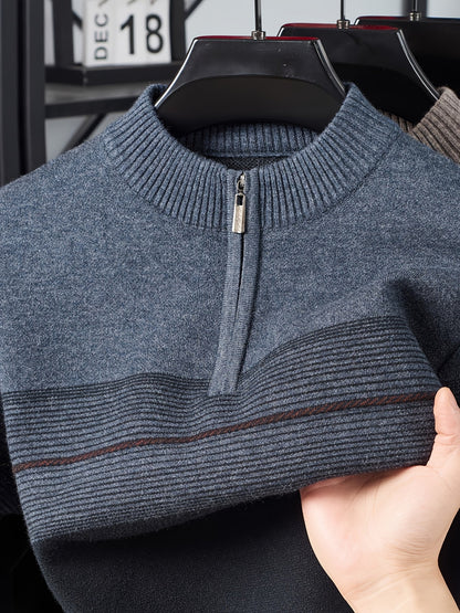 Ambrose | Half-Zip Striped Sweater
