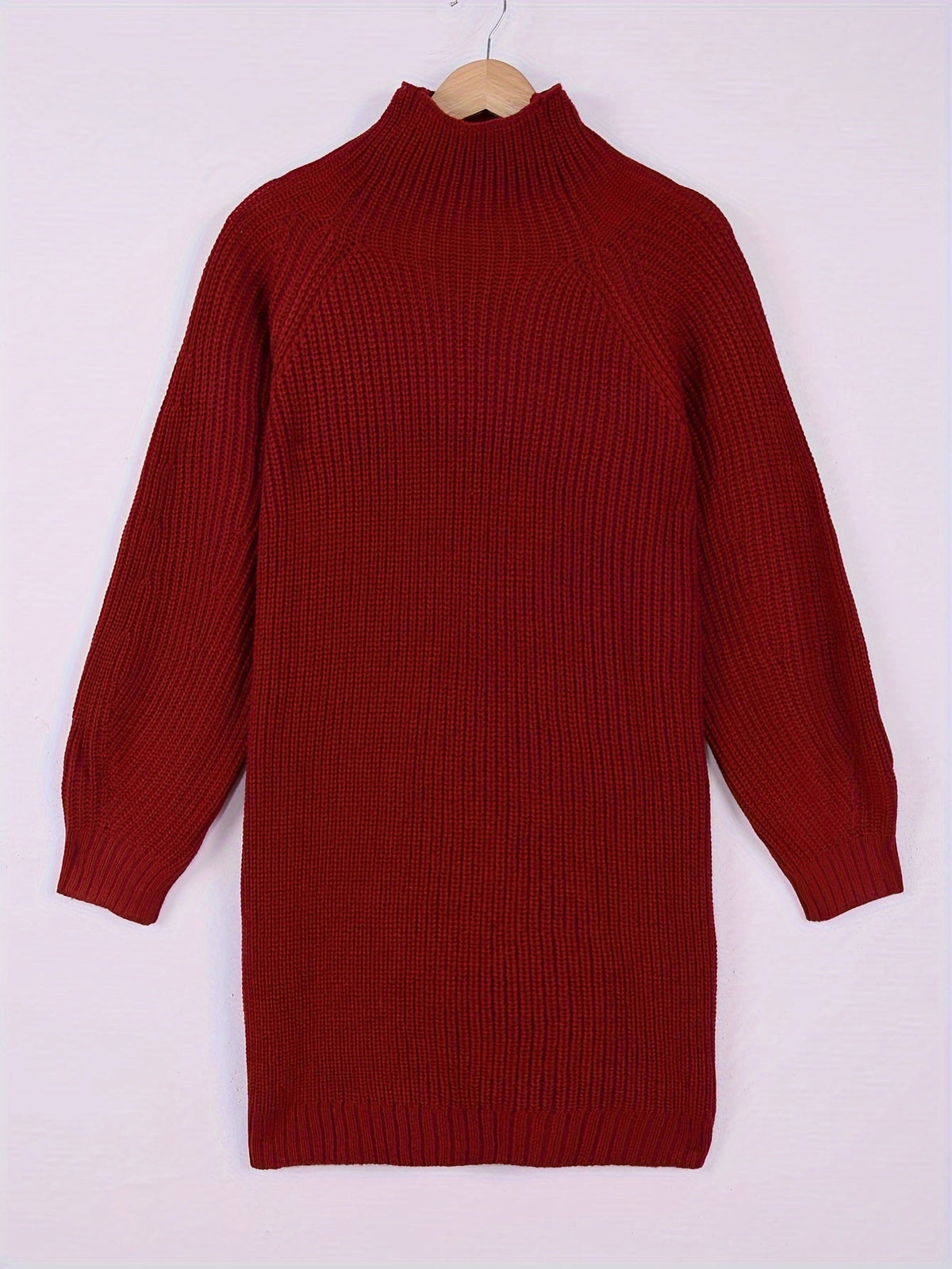 Verity | Cosy Half-Turtleneck Ribbed Dress
