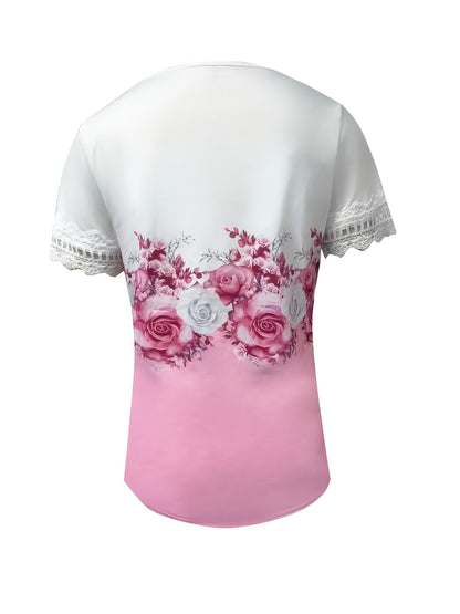 Marguerite | Lace-Trimmed Floral Top