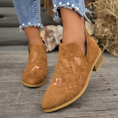 Josephine | Embroidered Ankle Boots