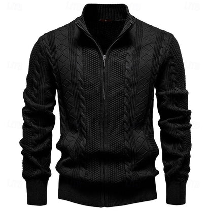 Clive | Cable-Knit Zip-Up Cardigan