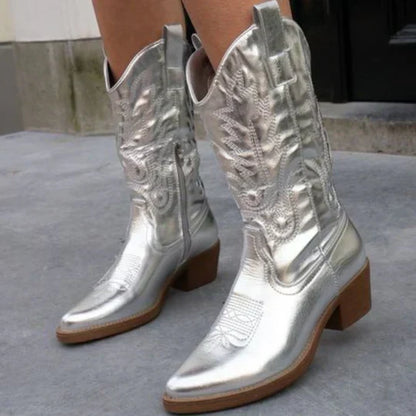 Delia | Western-Inspired Mid-Calf Boots