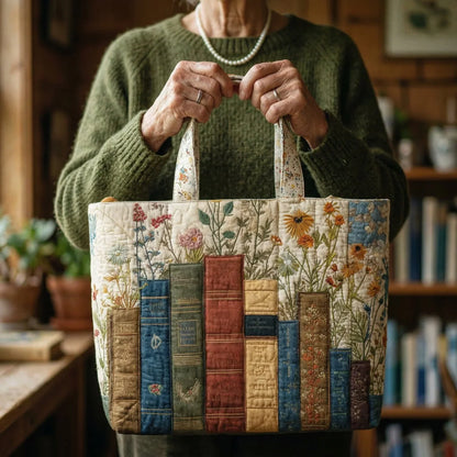 HANDMADE BAG - BOOKS & FLOWERS