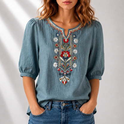 Juliet | Floral Embroidered Blouse