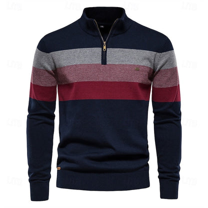 Miles | Colour-Block Quarter-Zip Sweater