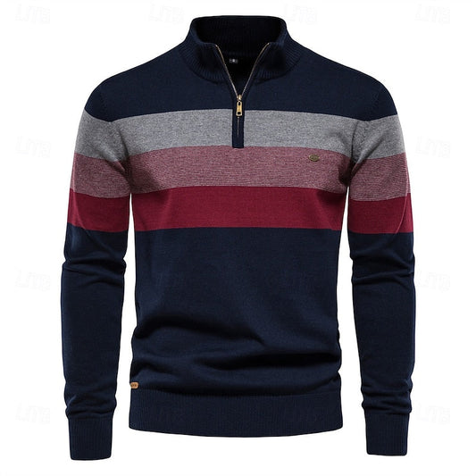 Miles | Colour-Block Quarter-Zip Sweater