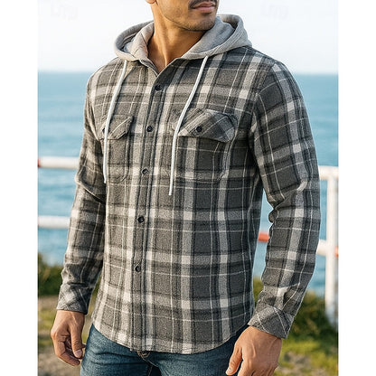 Thatcher | Hooded Checked Shirt Jacket