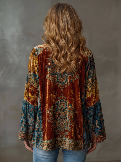 Amelie | Stylish Velvet-Touch Bohemian Cardigan
