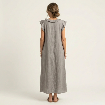Annabel | Ruffle V-Neck Maxi Dress