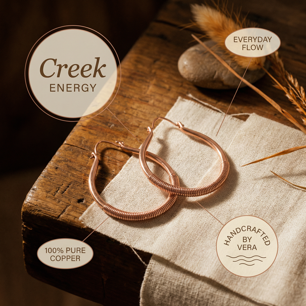 Ethal's Creek Copper Earrings