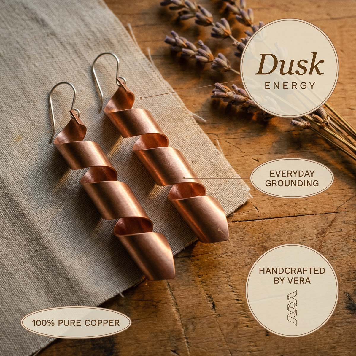 Ethal's Dusk Copper Earrings