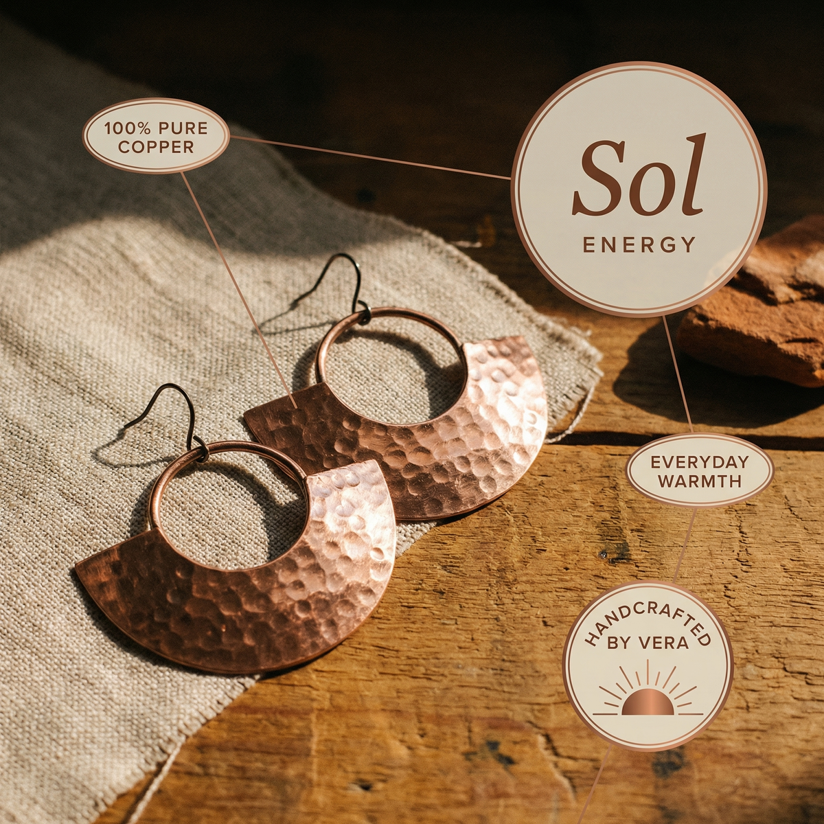 Ethal's Sol Copper Earrings