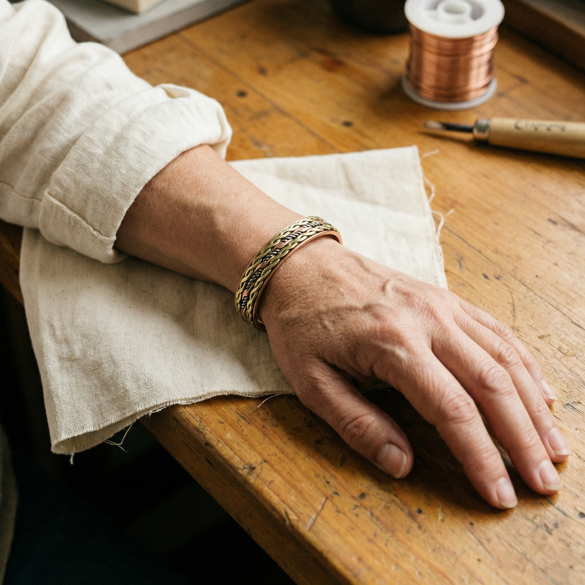 Ethal's Weave Copper Bracelet