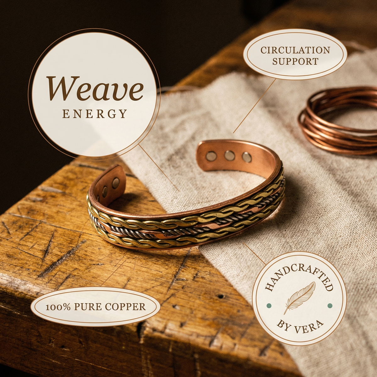 Ethal's Weave Copper Bracelet