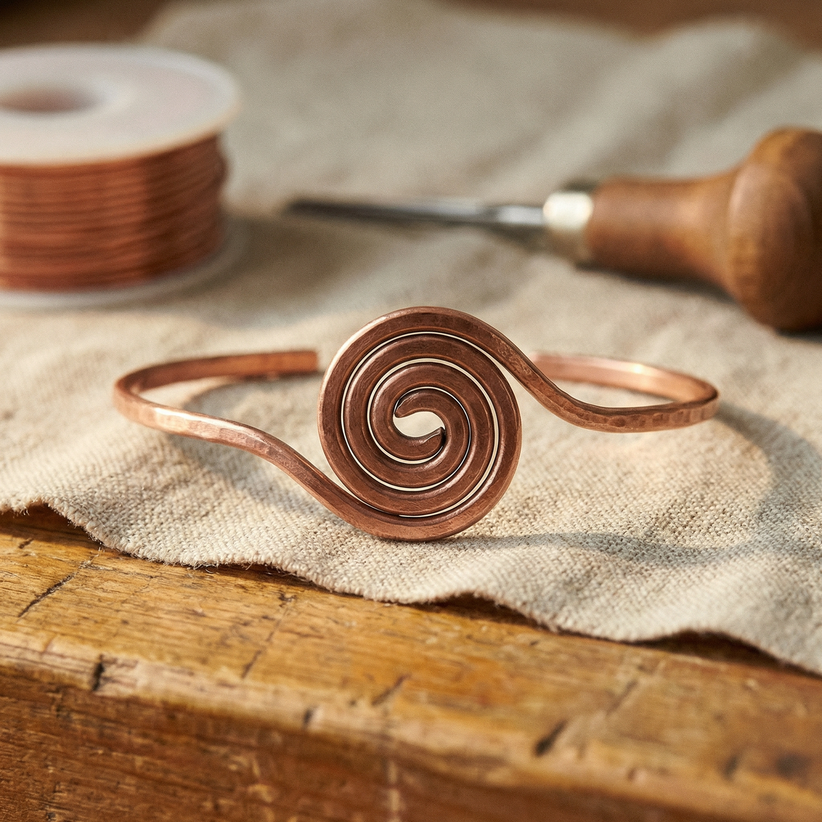 Ethal's Coil Copper Anklet