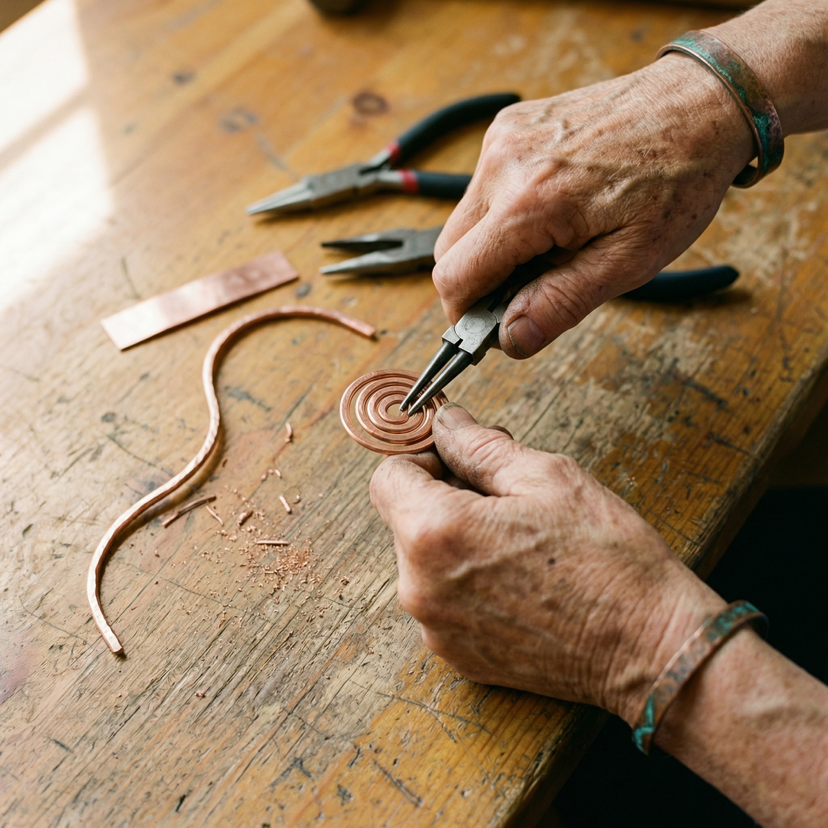 Ethal's Coil Copper Anklet