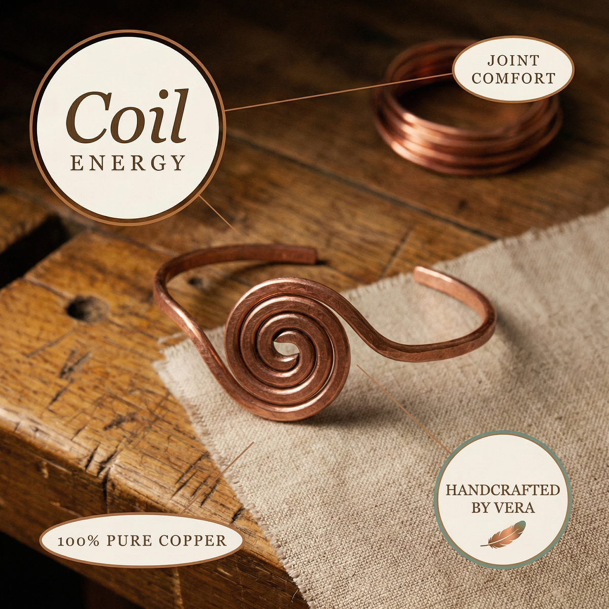 Ethal's Coil Copper Anklet