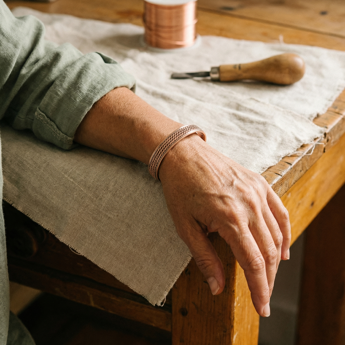 Ethal's Wave Copper Bracelet