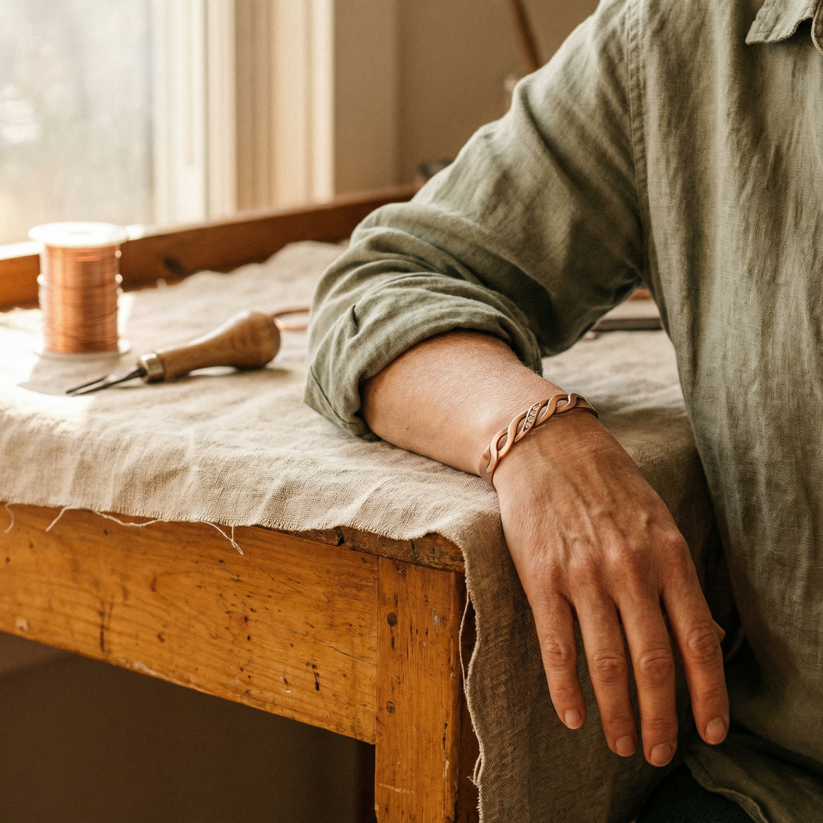 Ethal's Seam Copper Bracelet