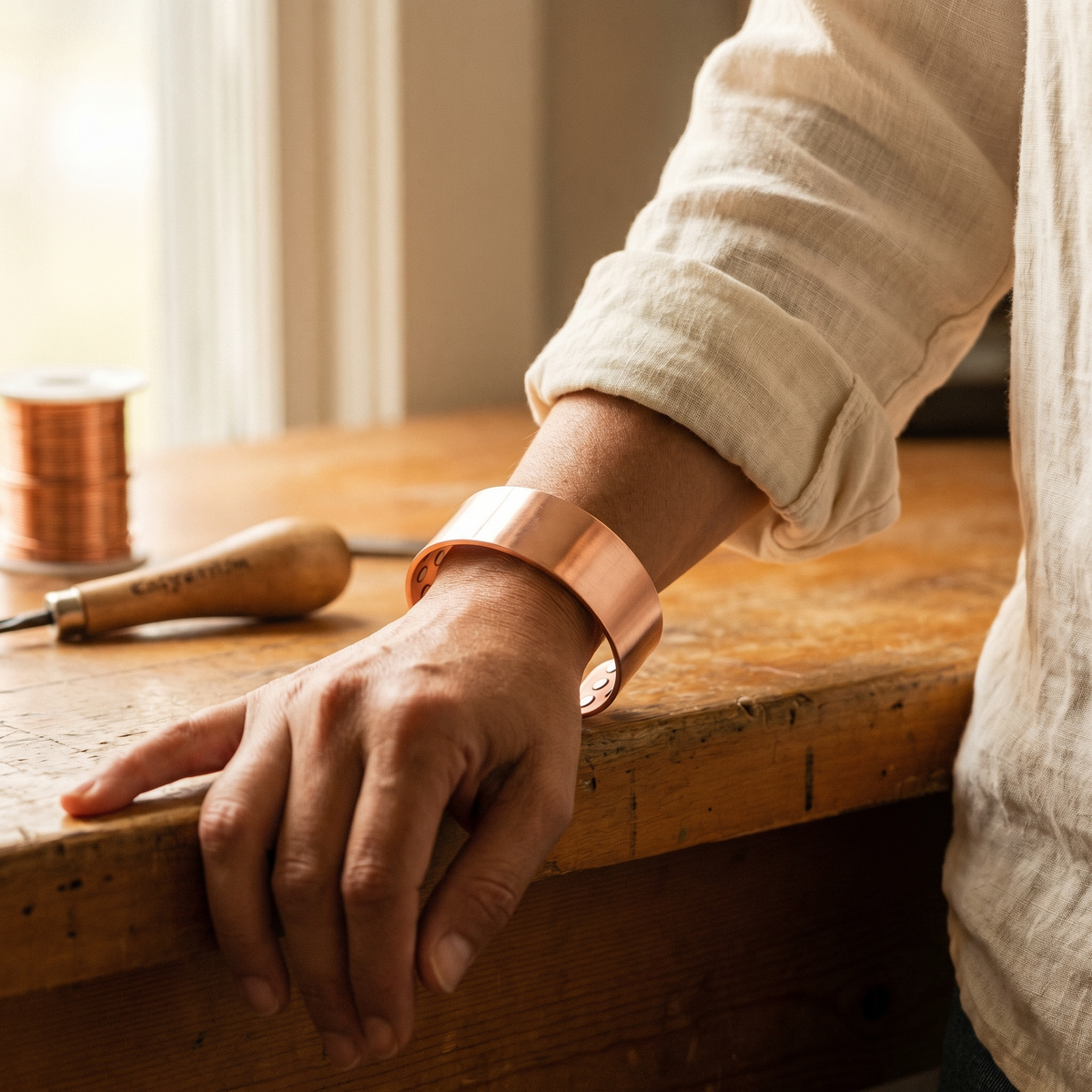 Ethal's Anvil Copper Bracelet