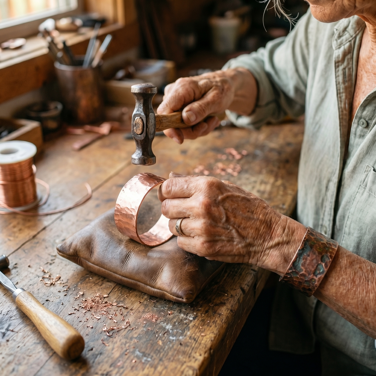 Ethal's Anvil Copper Bracelet