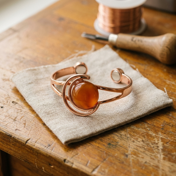 Ethal's Sphere Orange Copper Bracelet