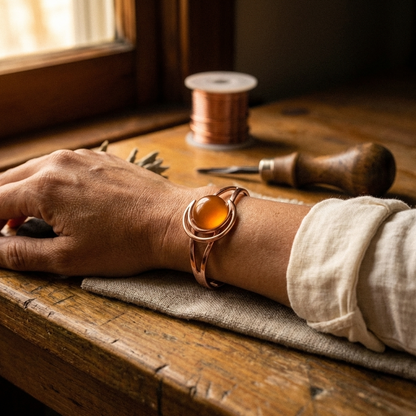 Ethal's Sphere Orange Copper Bracelet