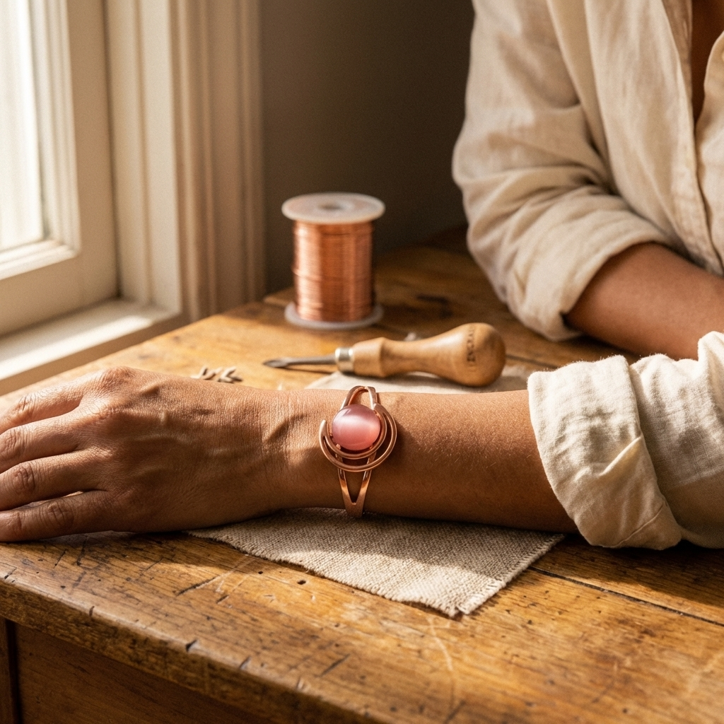 Ethal's Sphere Pink Copper Bracelet