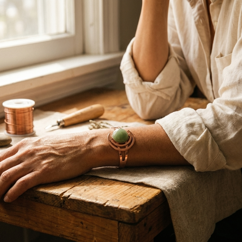 Ethal's Sphere Green Copper Bracelet