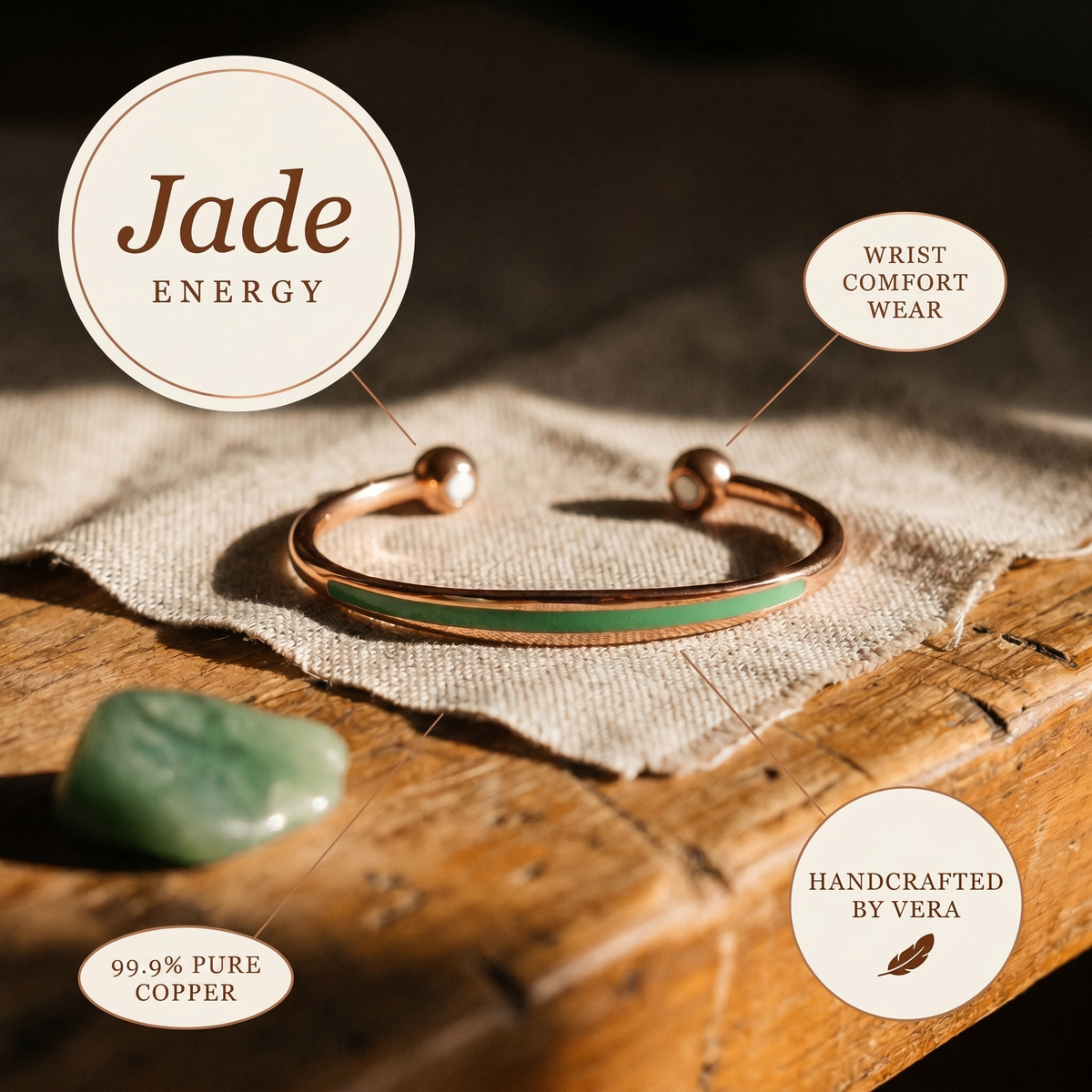 Ethal's Jade Copper Bracelet