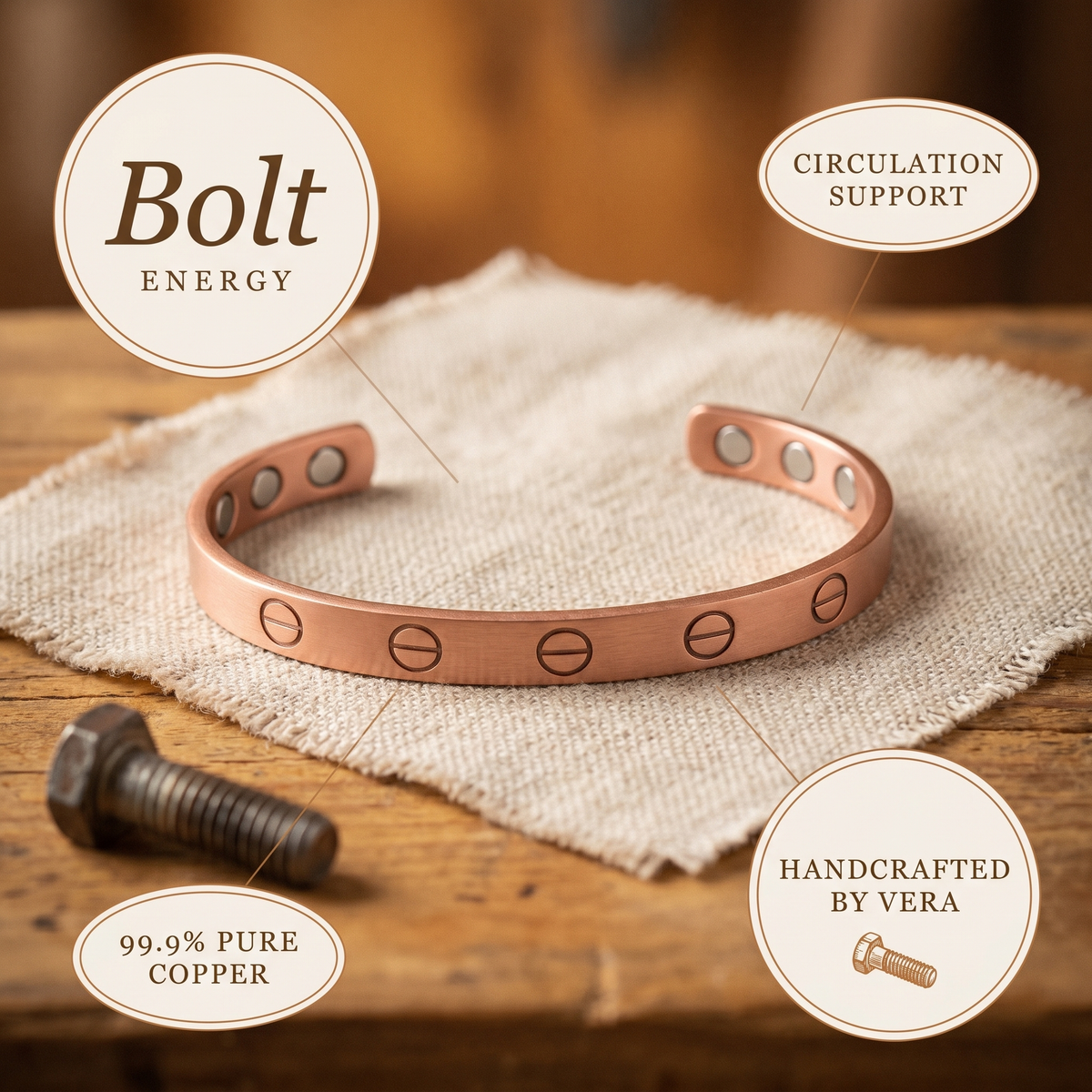 Ethal's Bolt Copper Bracelet