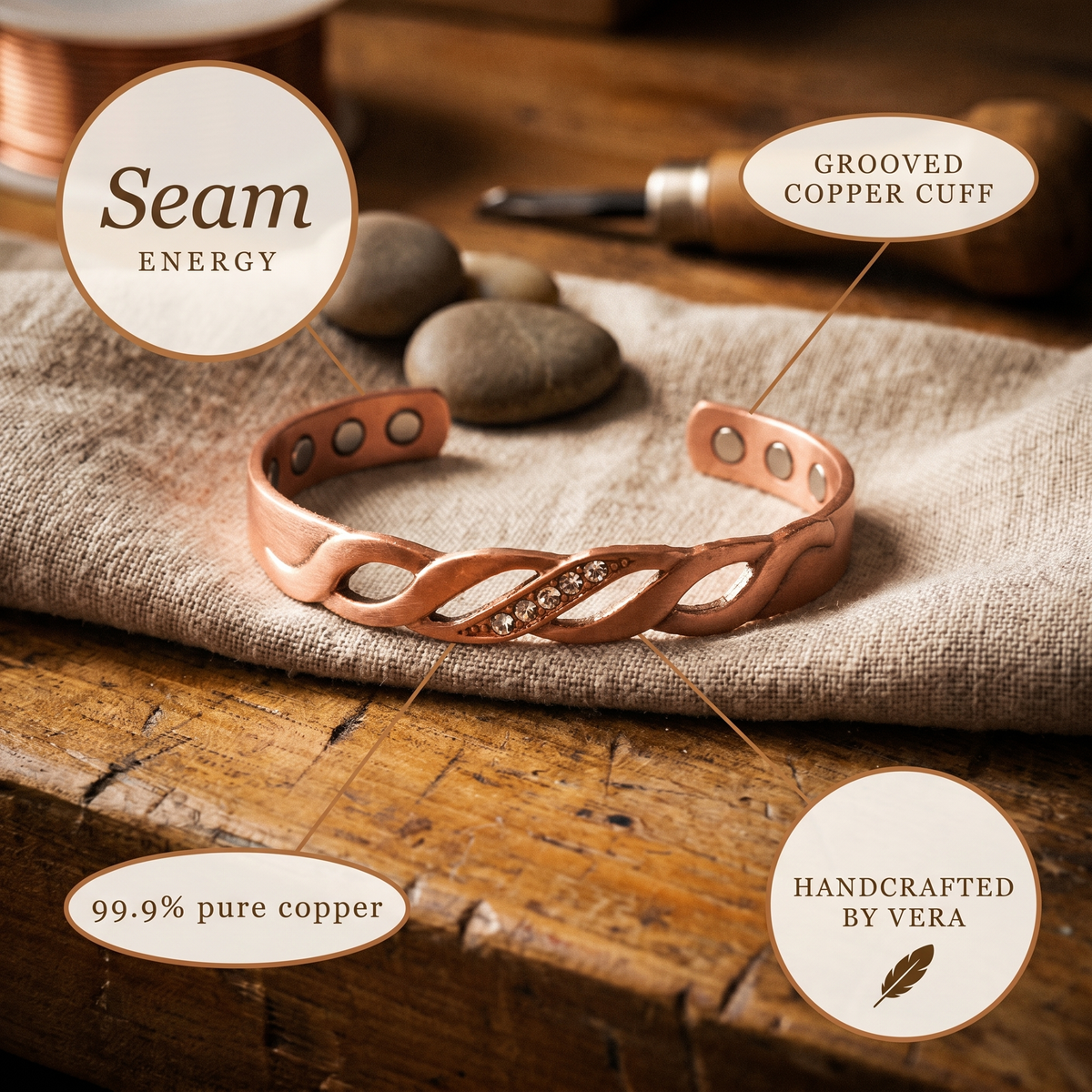 Ethal's Seam Copper Bracelet
