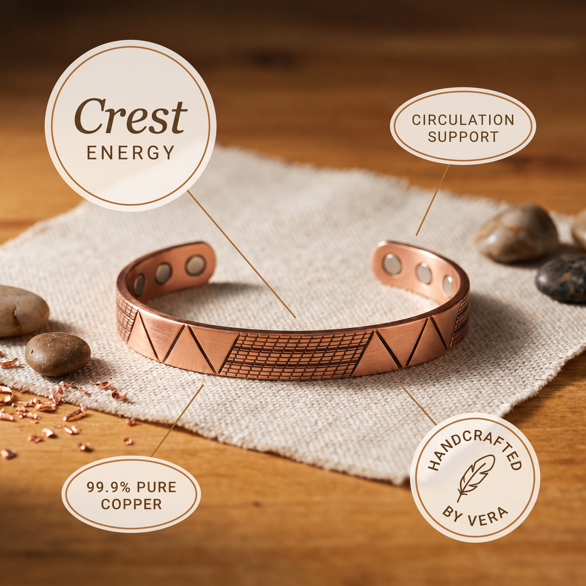 Ethal's Crest Copper Bracelet