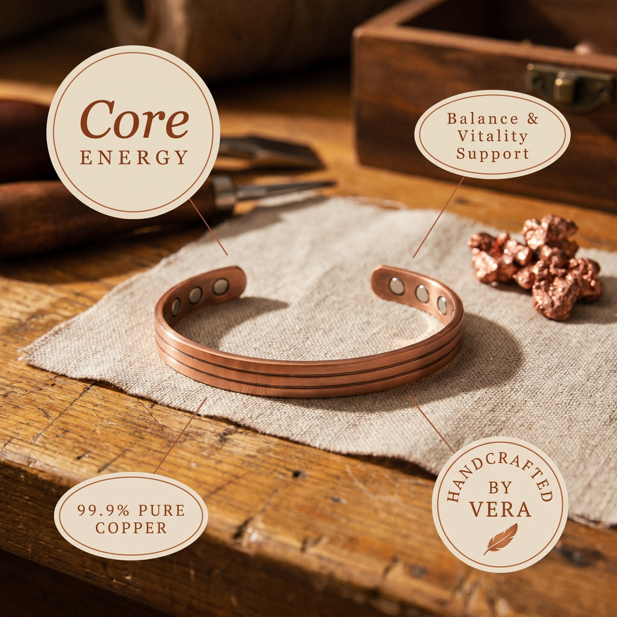 Ethal's Core Copper Bracelet