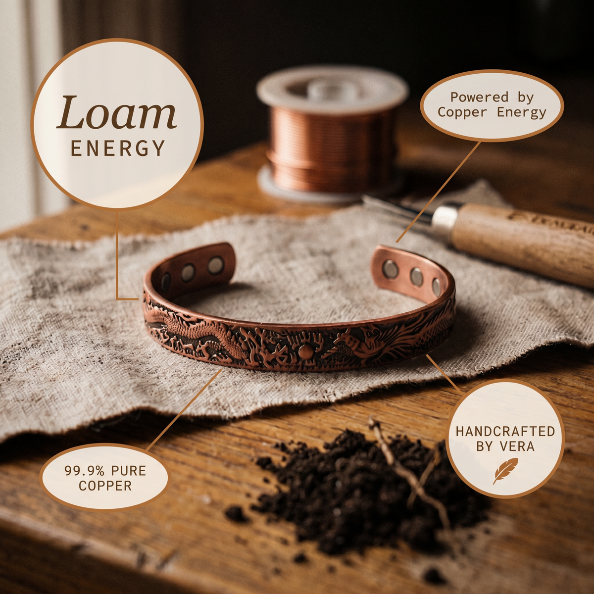 Ethal's Loam Copper Bracelet