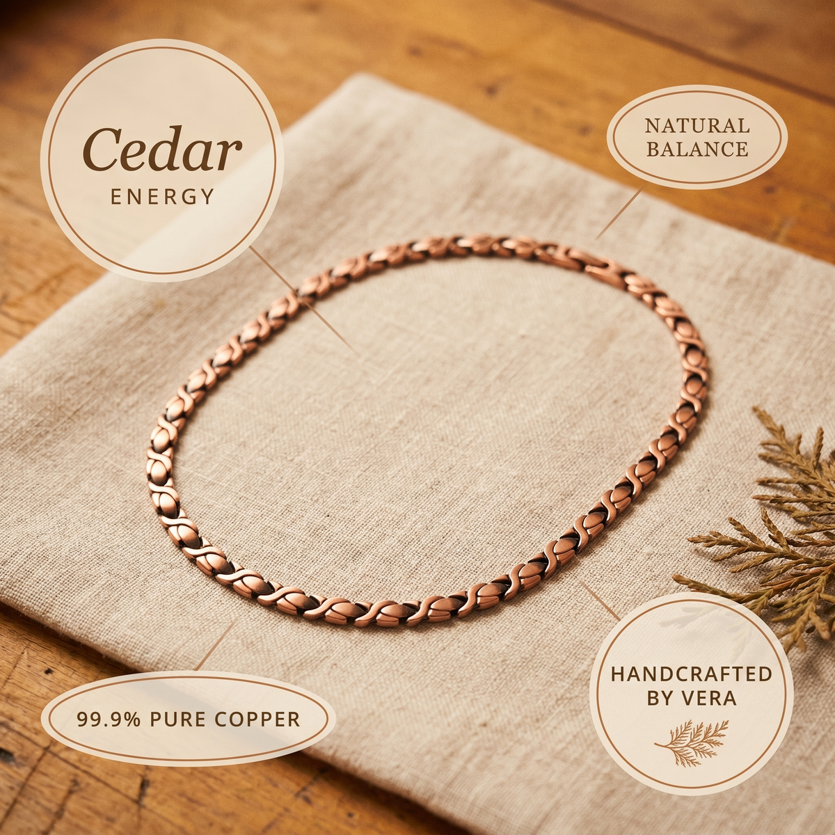 Ethal's Cedar Copper Necklace