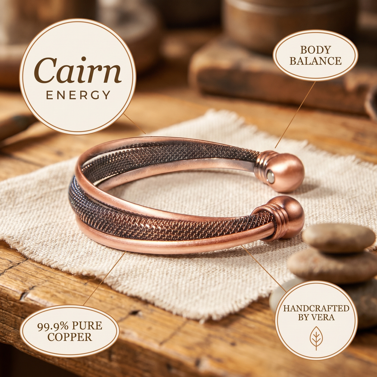 Ethal's Cairn Copper Bracelet
