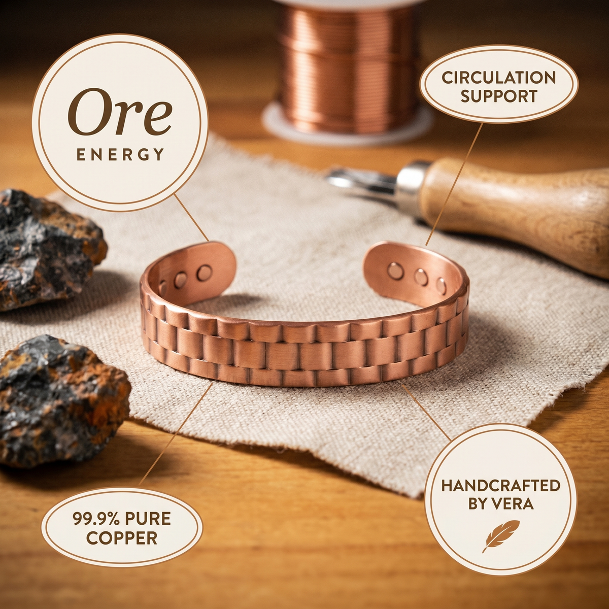 Ethal's Ore Men's Copper Bracelet
